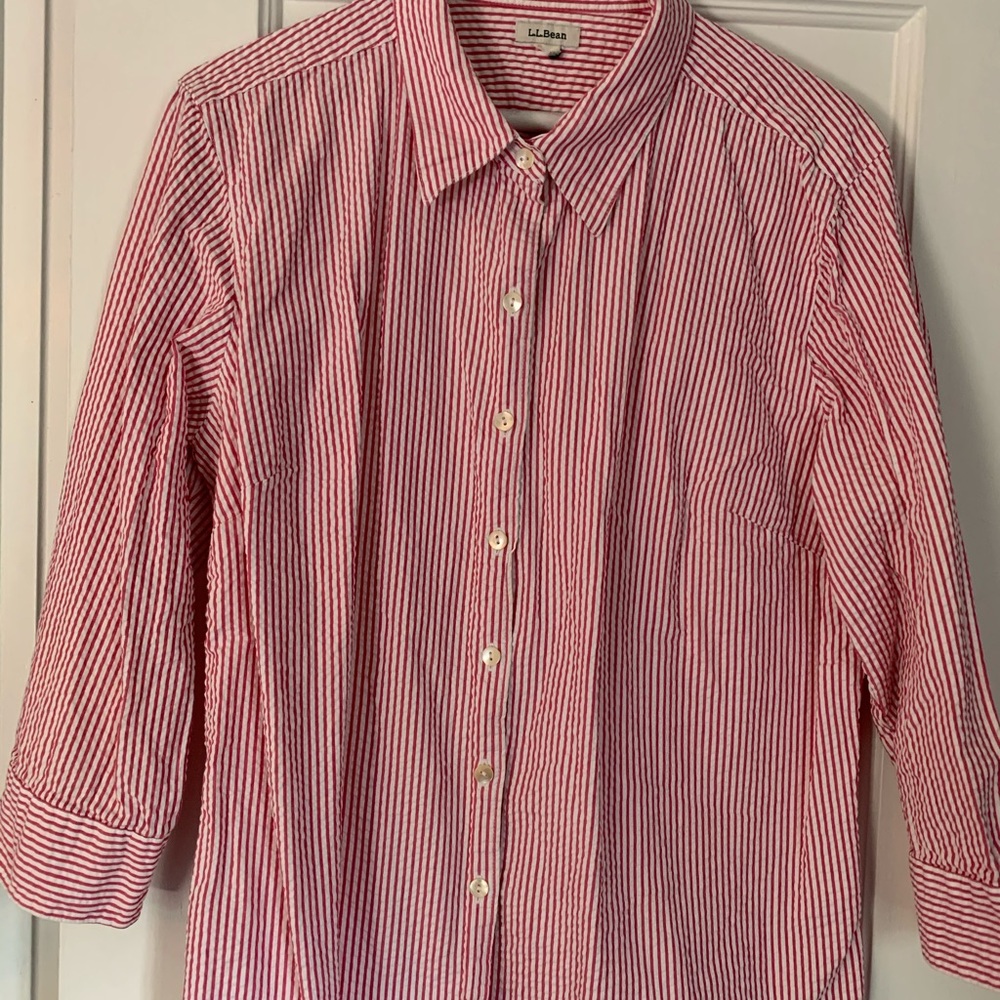 LL Bean Seersucker Shirt